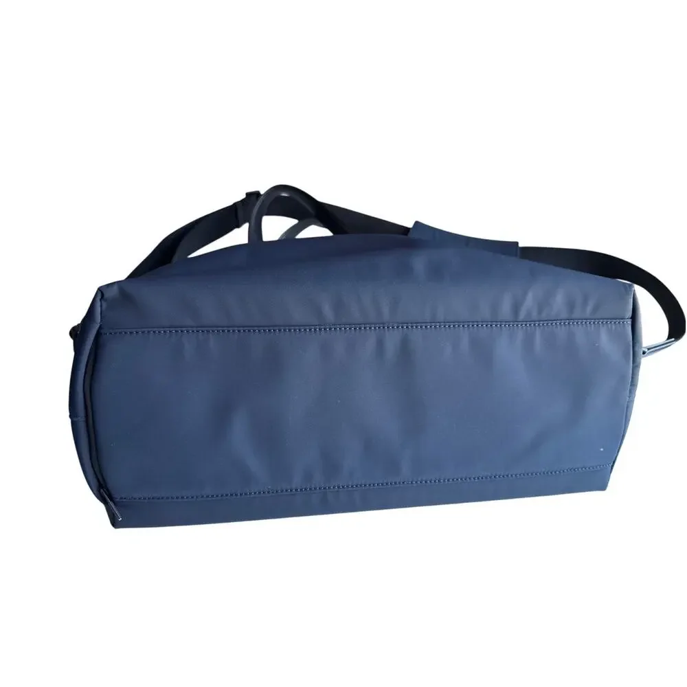 AWAY Tick Tick Boom Travel Duffel Bag in Navy & Black Vacation Durable Large